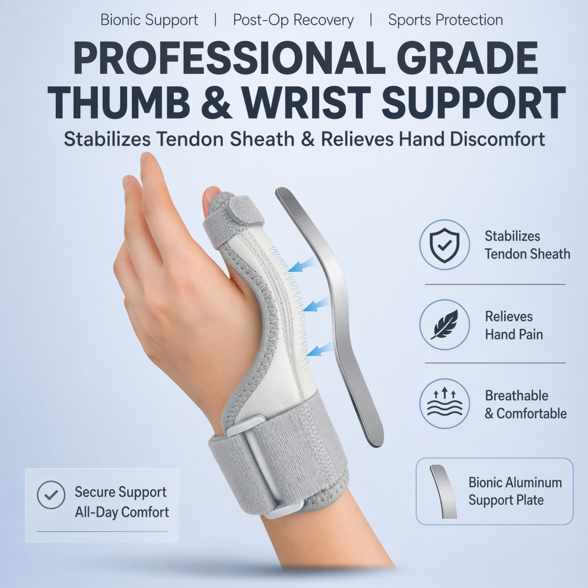 Ankle Brace Sock - Trigger Thumb Immobilizer Splint, Thumb Support