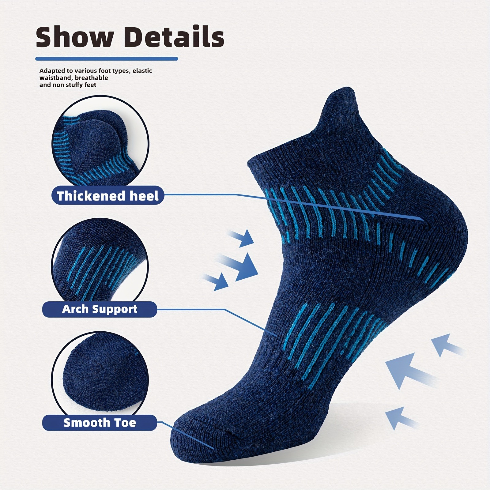 HOU  2026  5 Pairs Unisex Meri - Wool Hiking Sock review and price