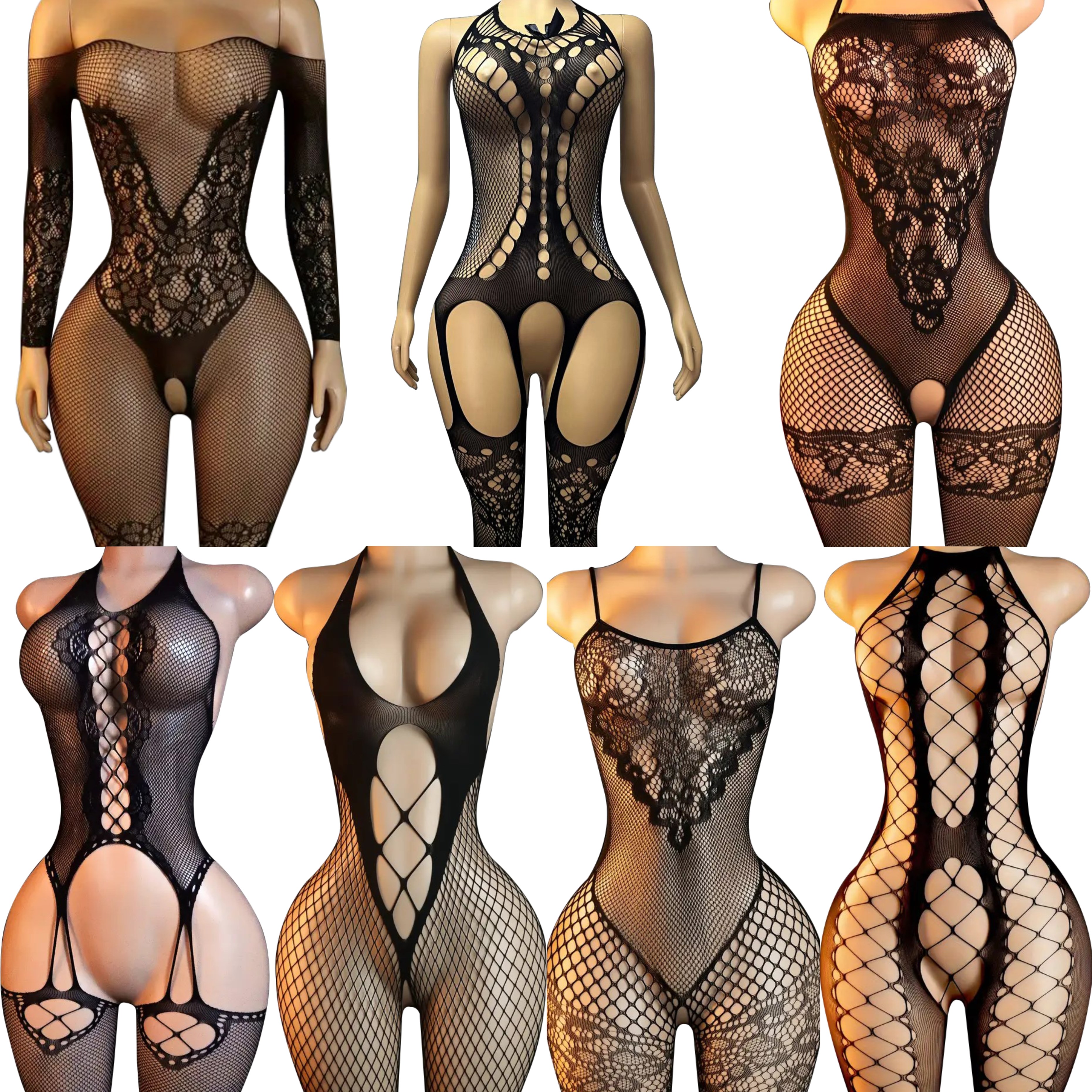 Plus Size Transparent Bodysuit - Fishnet Stocking Women review and price