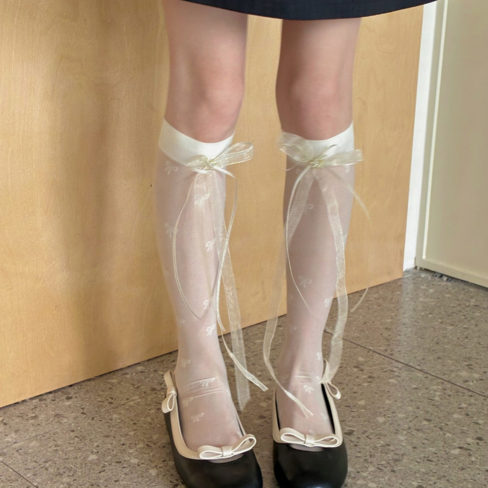 Sweet Bow Lace Sunscreen Calf  - Silk Sock Bamboo review and price