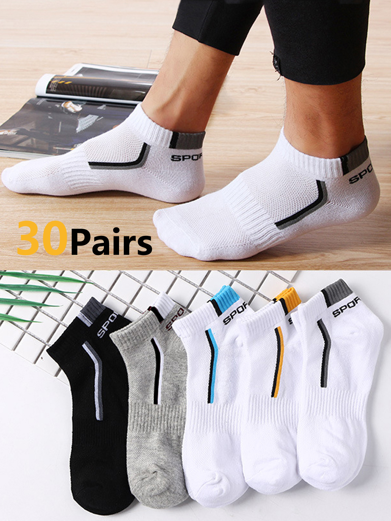 30Pairs Men's Mesh Breathable  - Ankle Sock Low Cut review and price