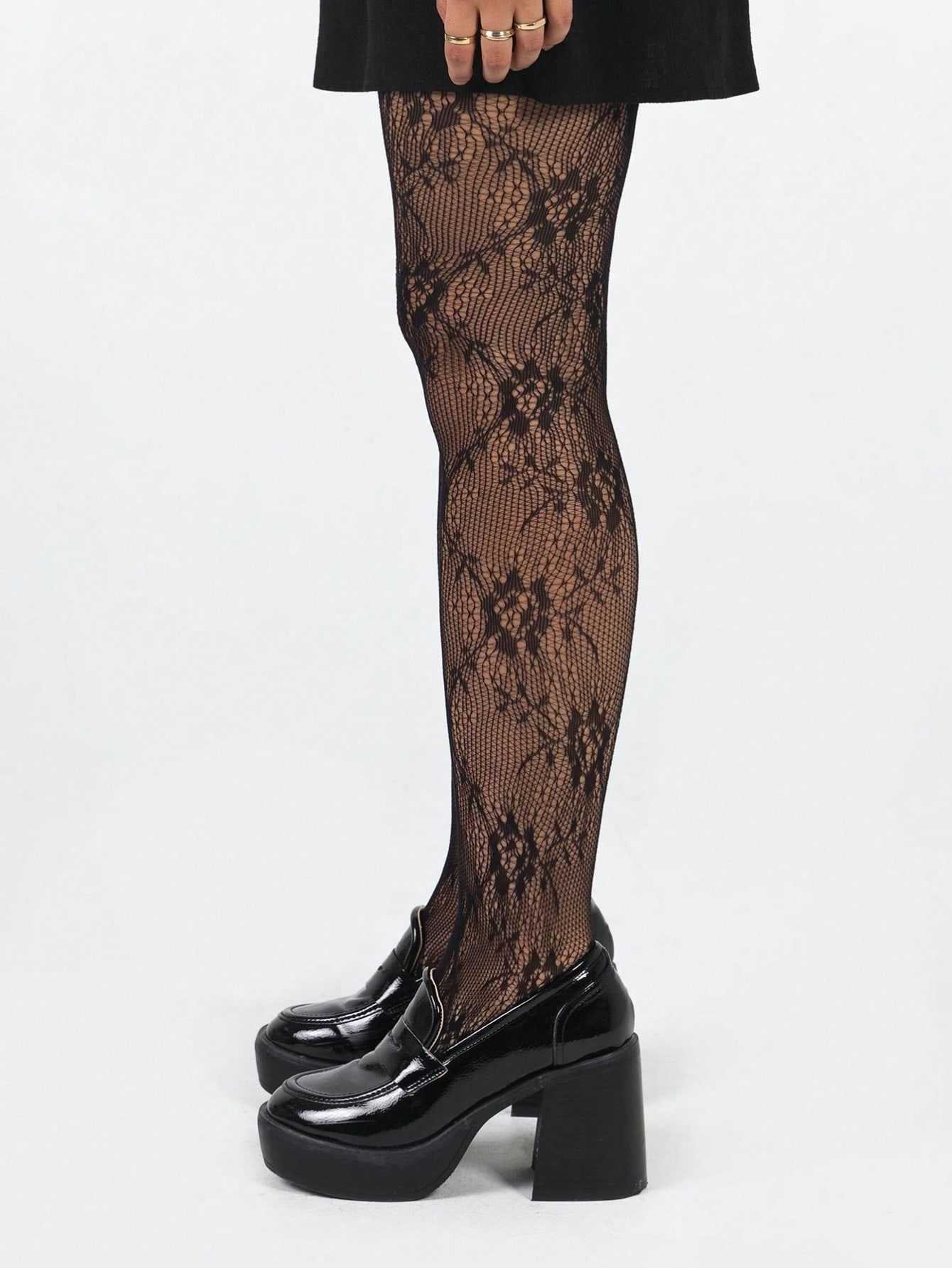 Women's Black Floral Lace Fish - Tights Pantyhose Sheer review and price