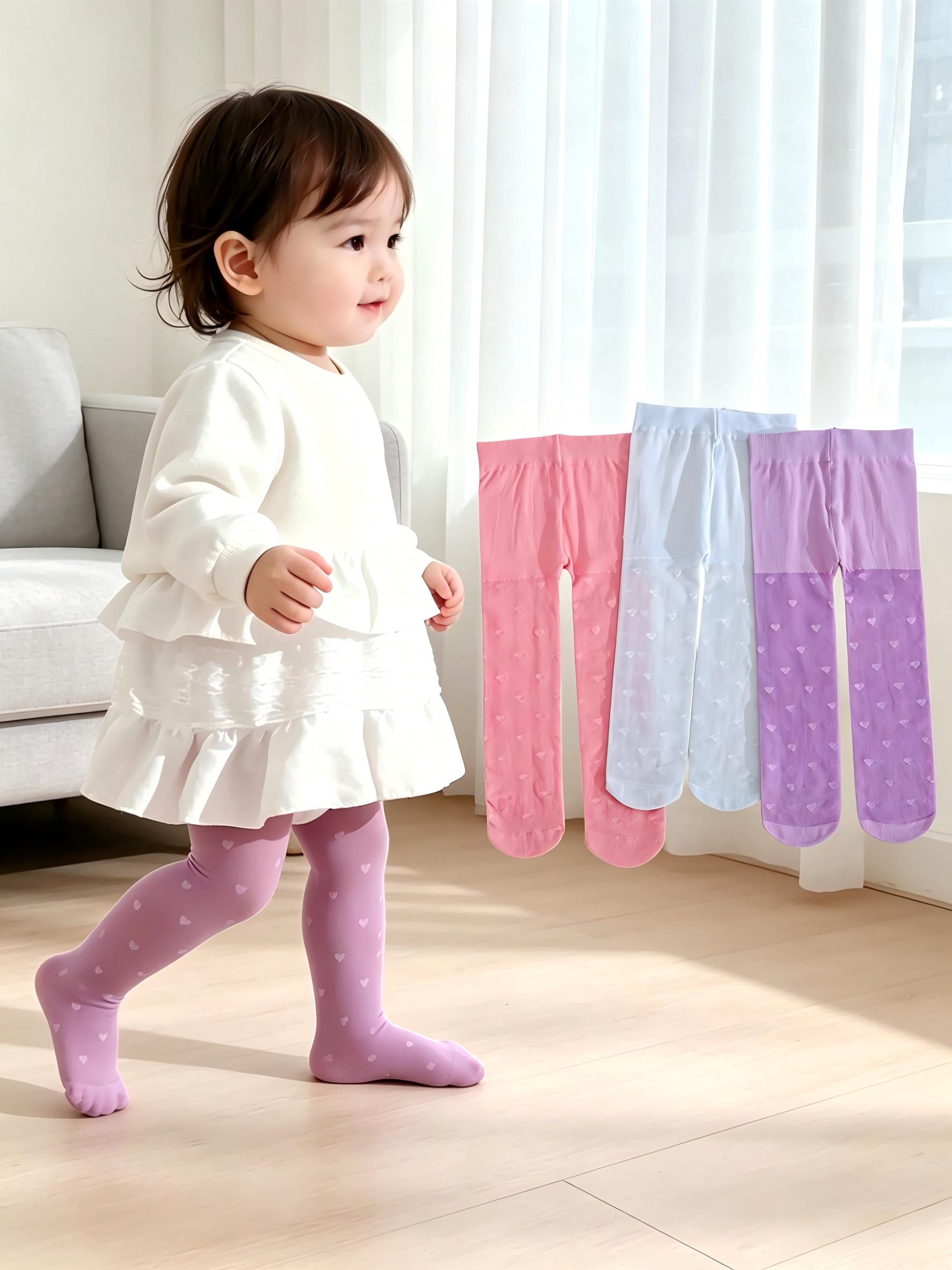 3PCS Toddler Girls Heart Print - Tights Pantyhose Sheer review and price
