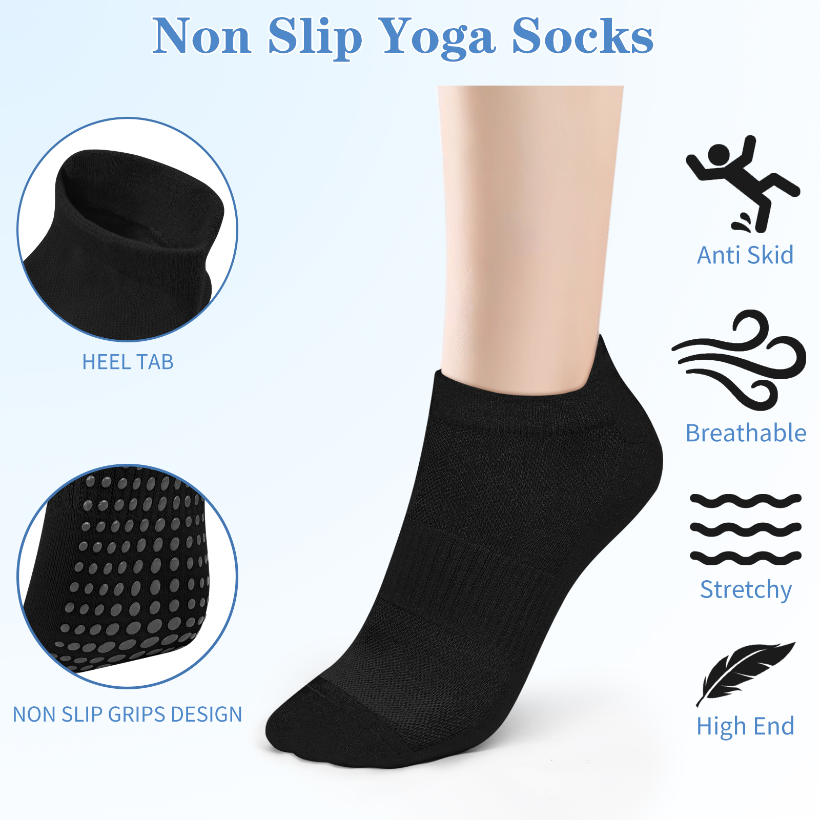 3 Pairs Yoga Socks Women Cotto - No Show Sock Women review and price
